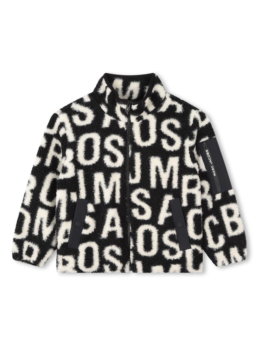 Marc Jacobs Kids logo提花拉链开衫 - 黑色