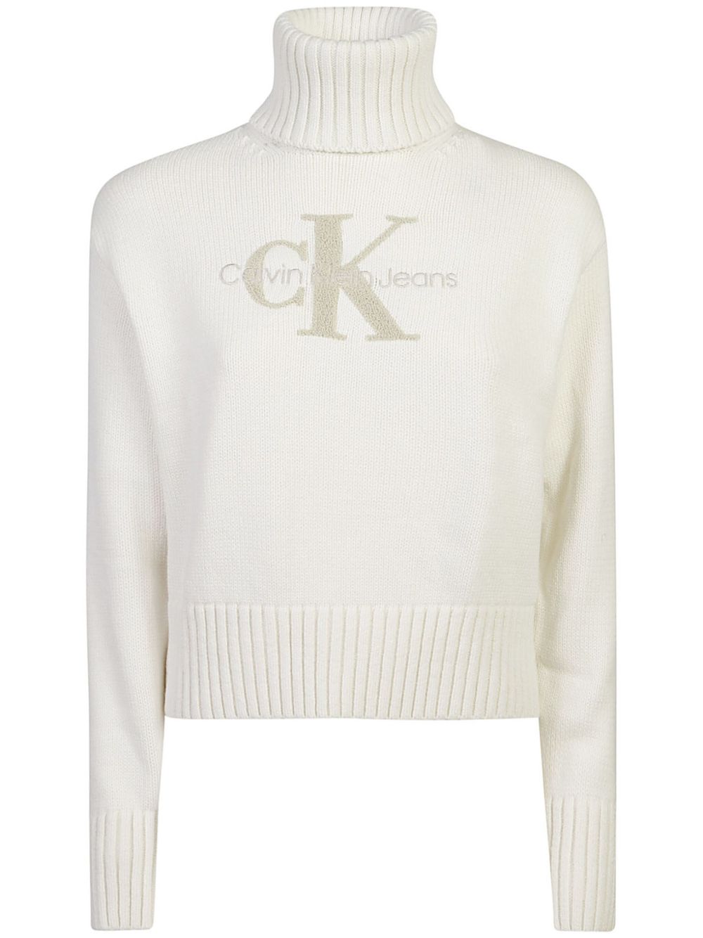 Calvin Klein logo刺绣卫衣 - 白色