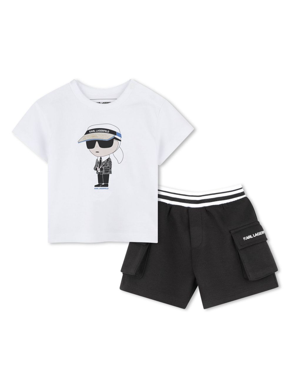 Karl Lagerfeld Kids Ikonik Karl 短裤套装 - 黑色