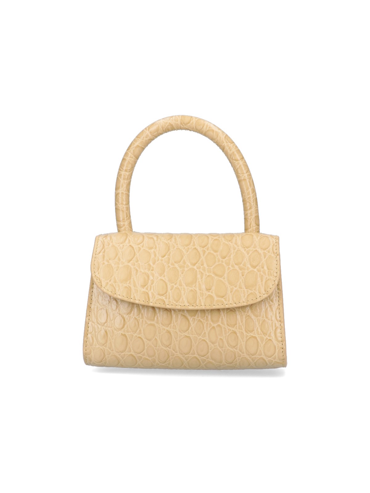By Far Mini "Flax Circular" Croco Embossed Leather