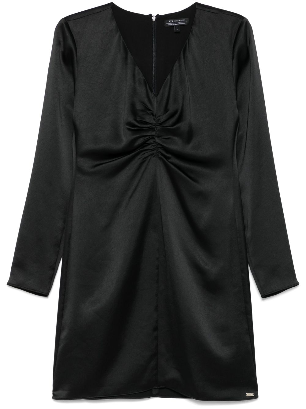 Armani Exchange 缎面迷你连衣裙 - 黑色