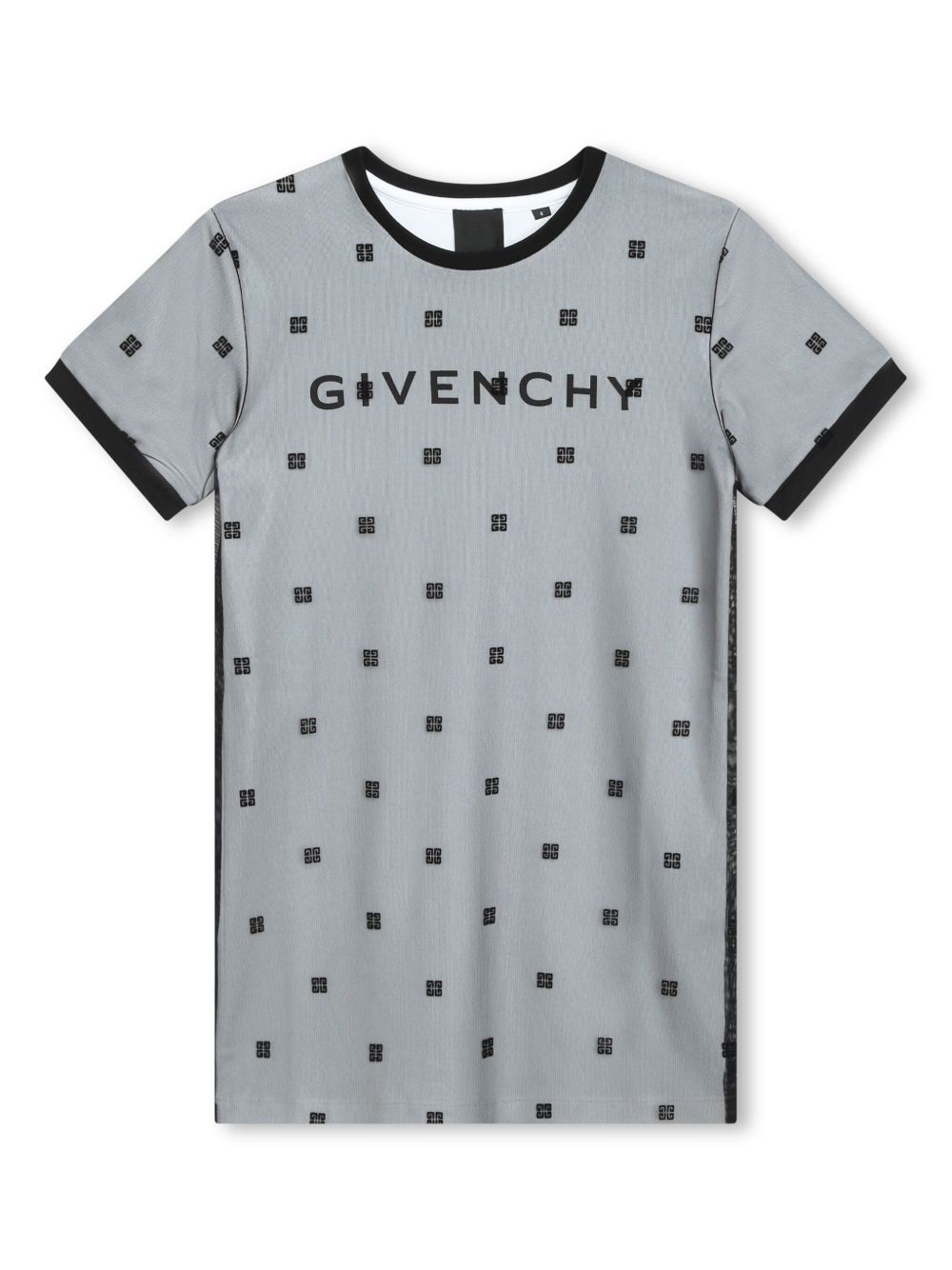 Givenchy Kids logo网纱T恤式连衣裙 - 黑色