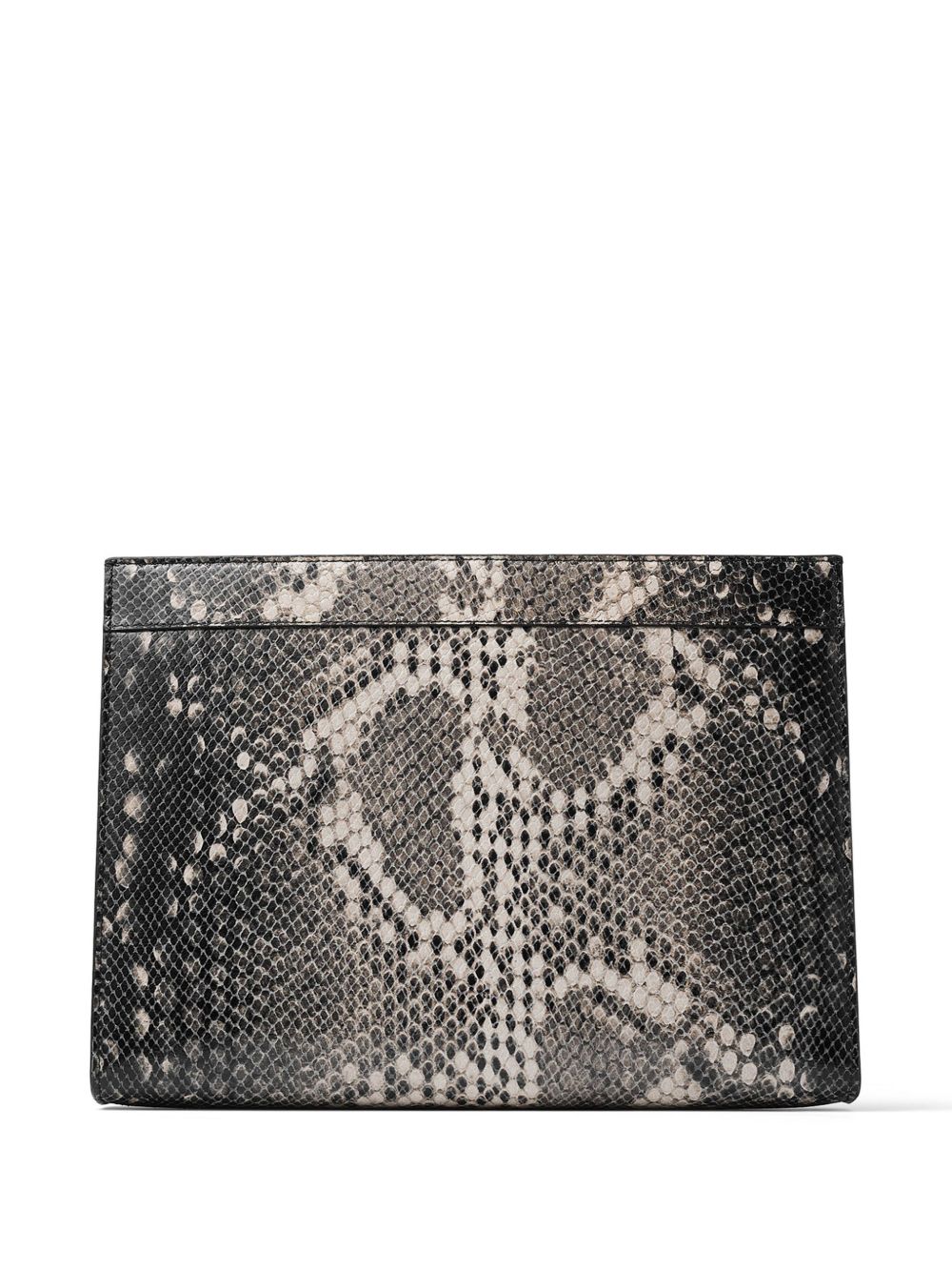 Jimmy Choo Nelis 仿蛇纹皮质手拿包 - 黑色
