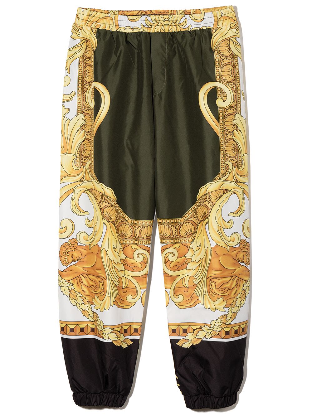 Versace Kids 范思哲 巴洛克印花运动裤 - 绿色