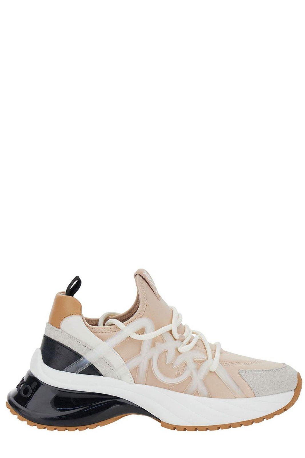 Pinko Ariel Satin And Suede Slip-on Sneakers