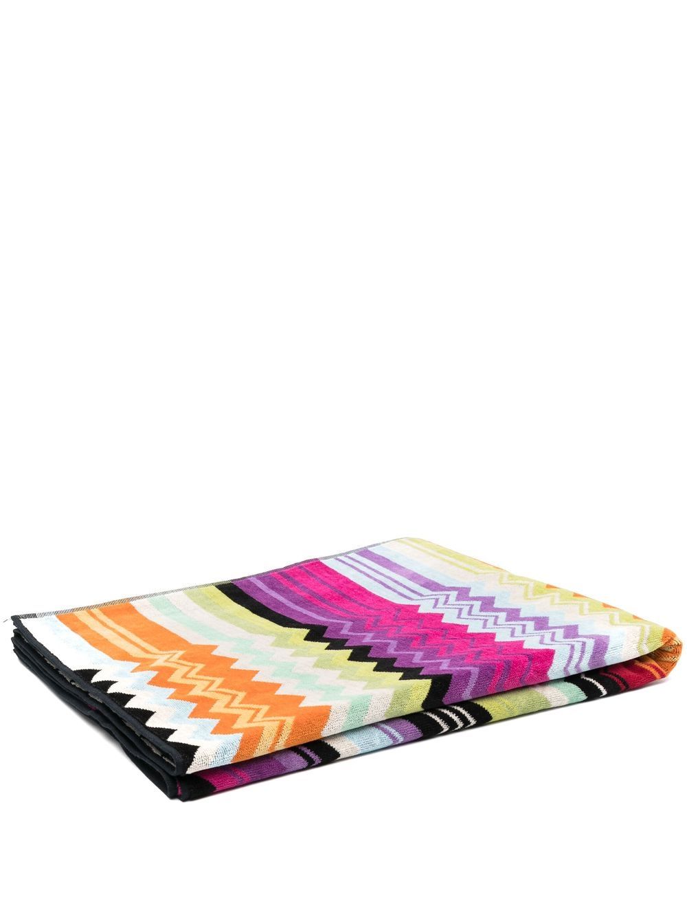 Missoni Home Z字形图案棉毛巾 - 橘色