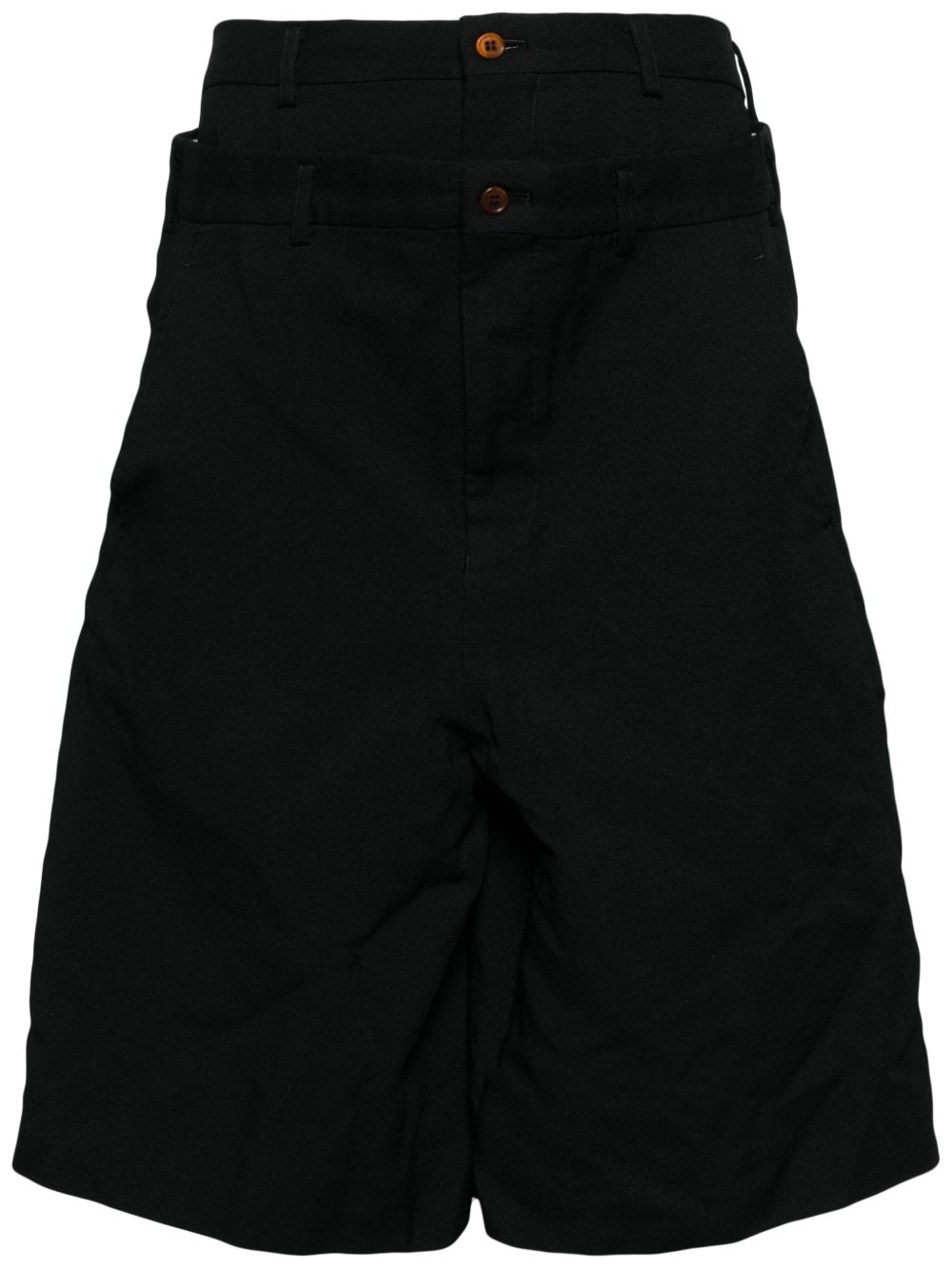 Comme des Garçons Homme 双裤腰短裤 - 黑色