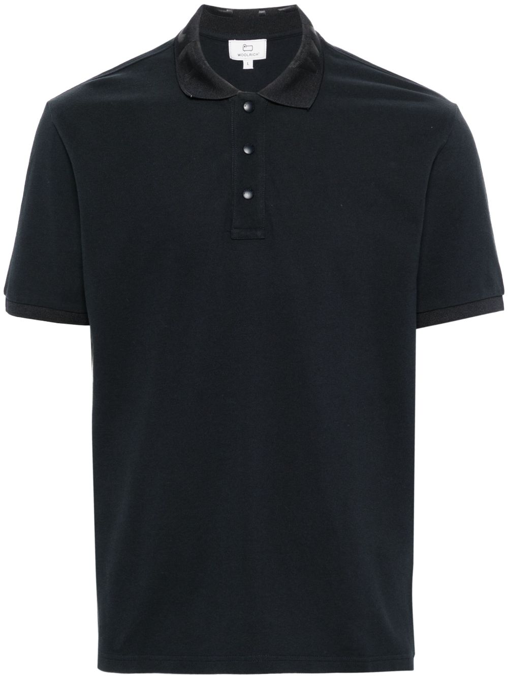 Woolrich logo印花棉polo衫 - 蓝色