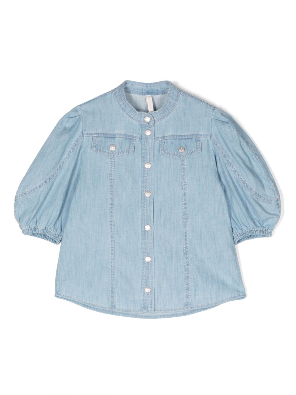 ZIMMERMANN Kids Waverly Utility 牛仔衬衫 - 蓝色