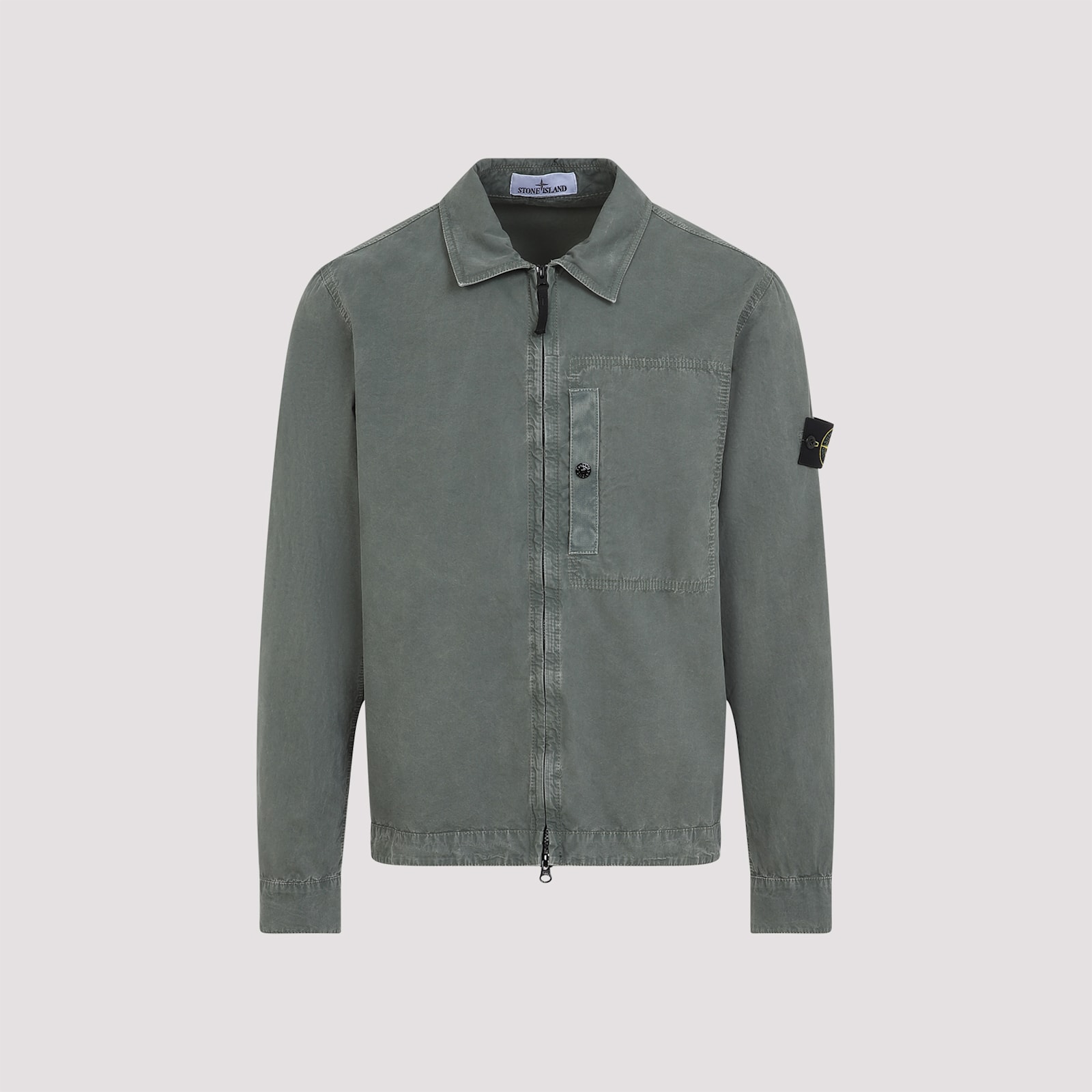 Stone Island 绿色棉质宽松衬衫