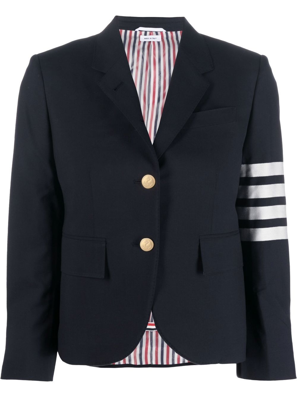 Thom Browne 四条纹单排扣西装夹克 - 蓝色