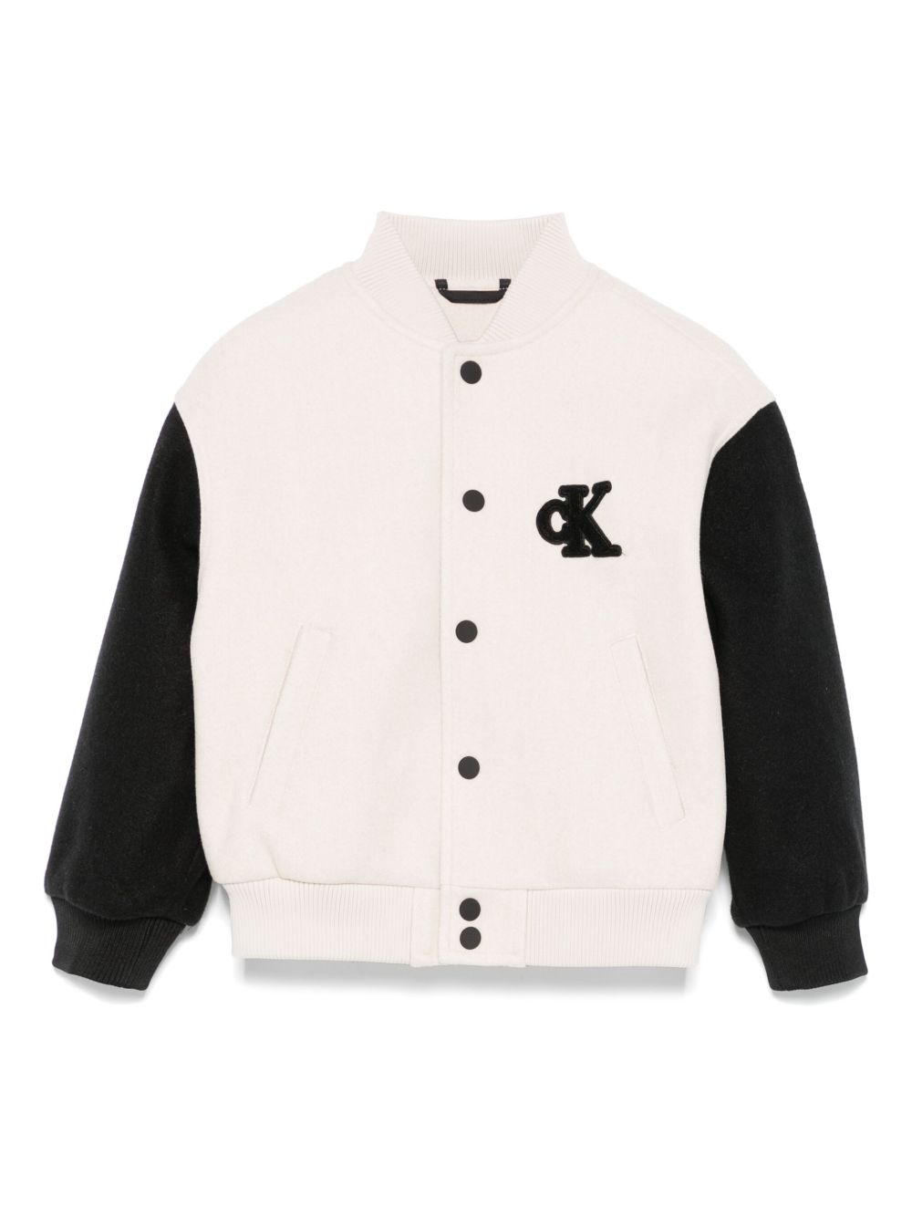 Calvin Klein Kids 标贴棒球夹克 - 中性色