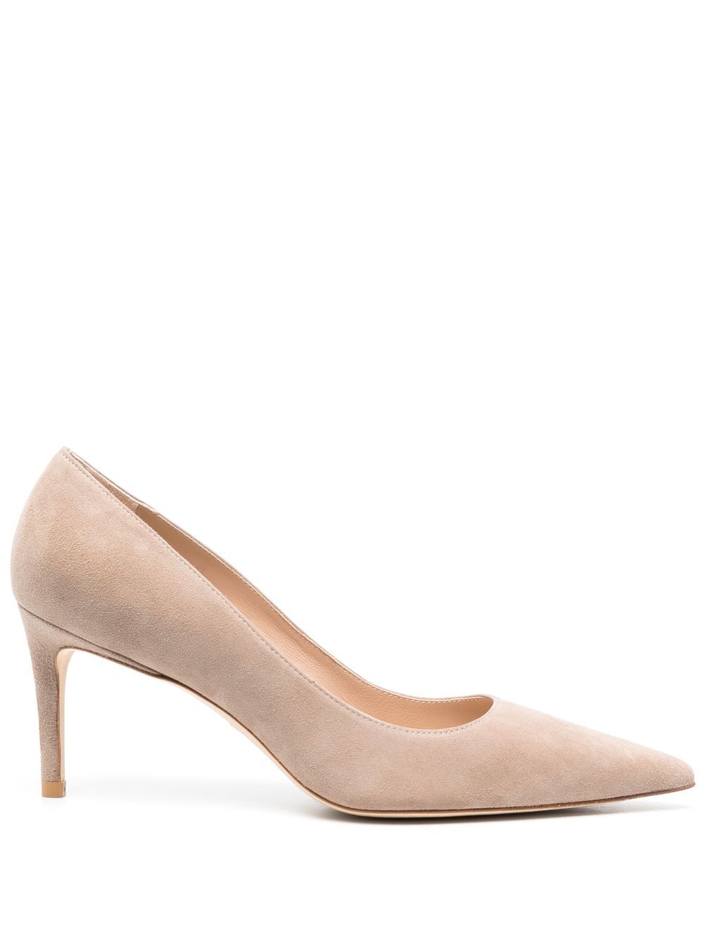 Stuart Weitzman 尖头绒面皮高跟鞋 - 中性色
