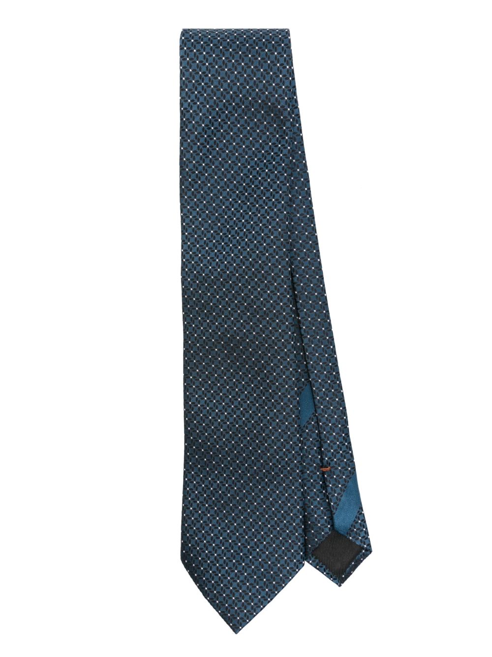Zegna 波点印花领带 - 蓝色