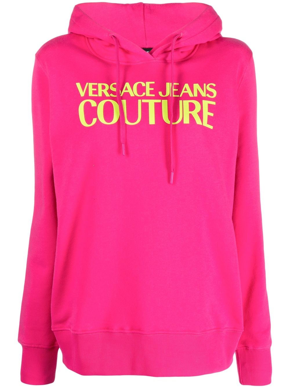 Versace Jeans Couture logo印花细节连帽衫 - 粉色