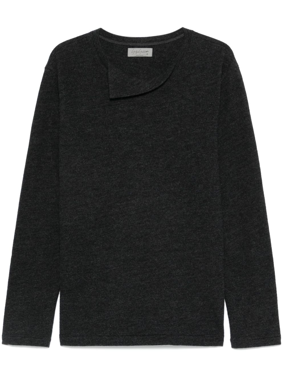 Yohji Yamamoto 翻领毛衣 - 灰色