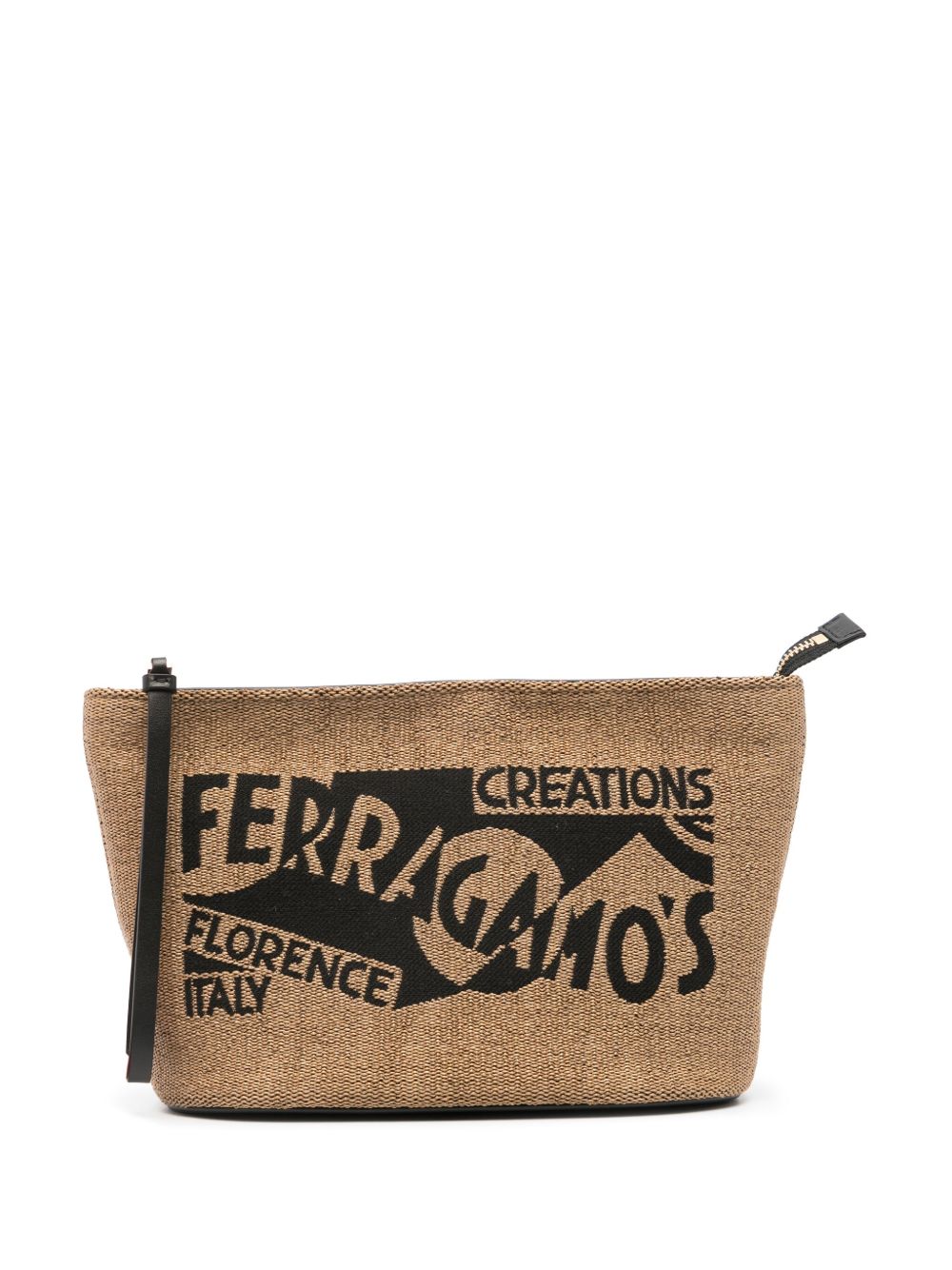 Ferragamo Venna logo手拿包 - 褐色