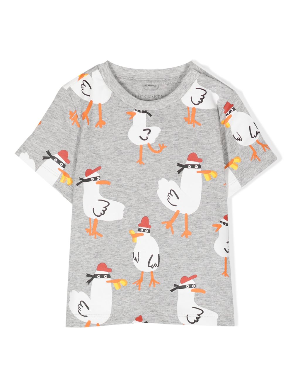 Stella McCartney Kids Seagull Bandit Rash 棉T恤 - 灰色