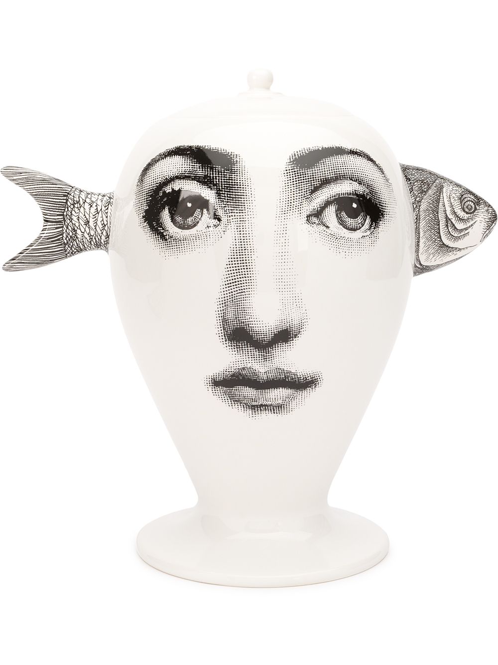 Fornasetti Bollywood鱼图案陶瓷碗 - 白色