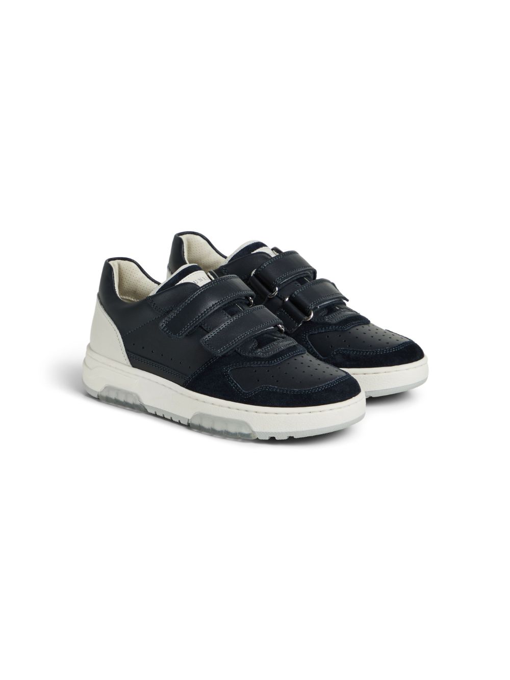 Brunello Cucinelli Kids 皮质运动鞋 - 黑色