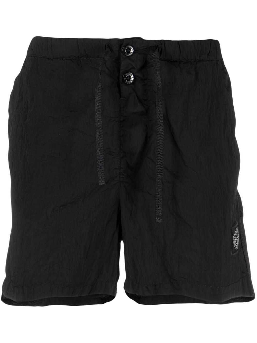 Stone Island Compass 图案泳裤 - 黑色