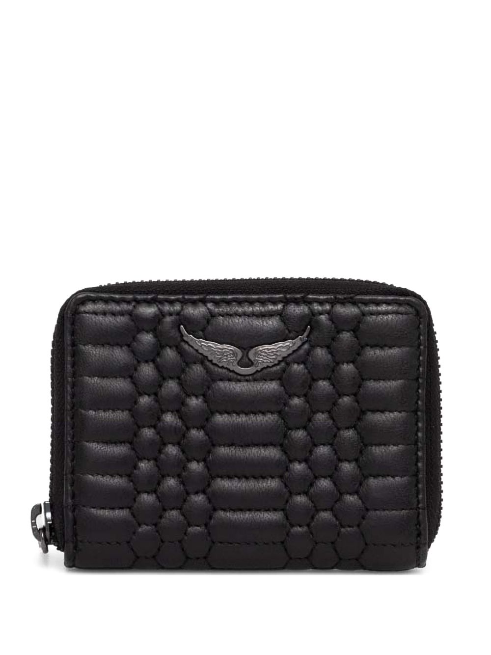 Zadig&Voltaire ZV 迷你马特拉塞凸纹钱包 - 黑色