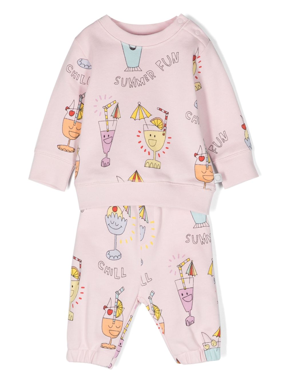 Stella McCartney Kids Summer Cocktail 棉运动套装 - 粉色