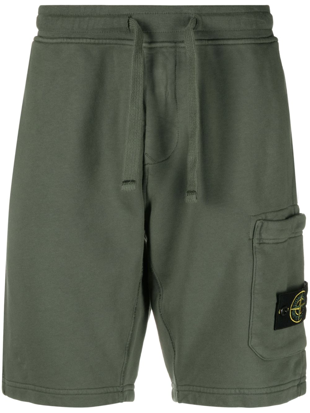Stone Island Compass 徽章棉运动短裤 - 绿色