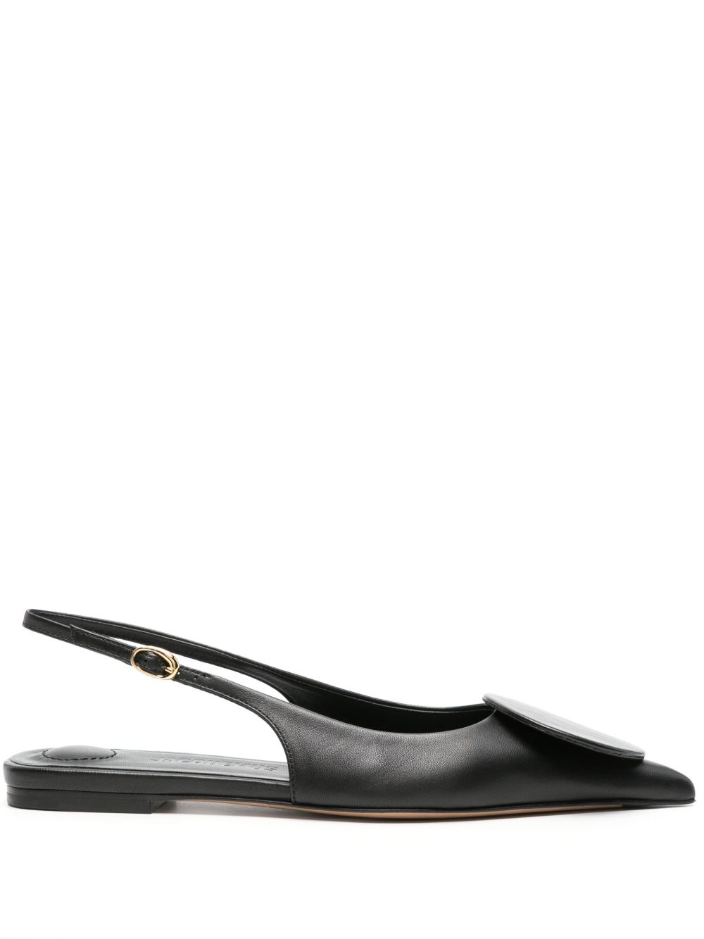Jacquemus Les Slingbacks Duelo 皮质芭蕾平底鞋 - 黑色