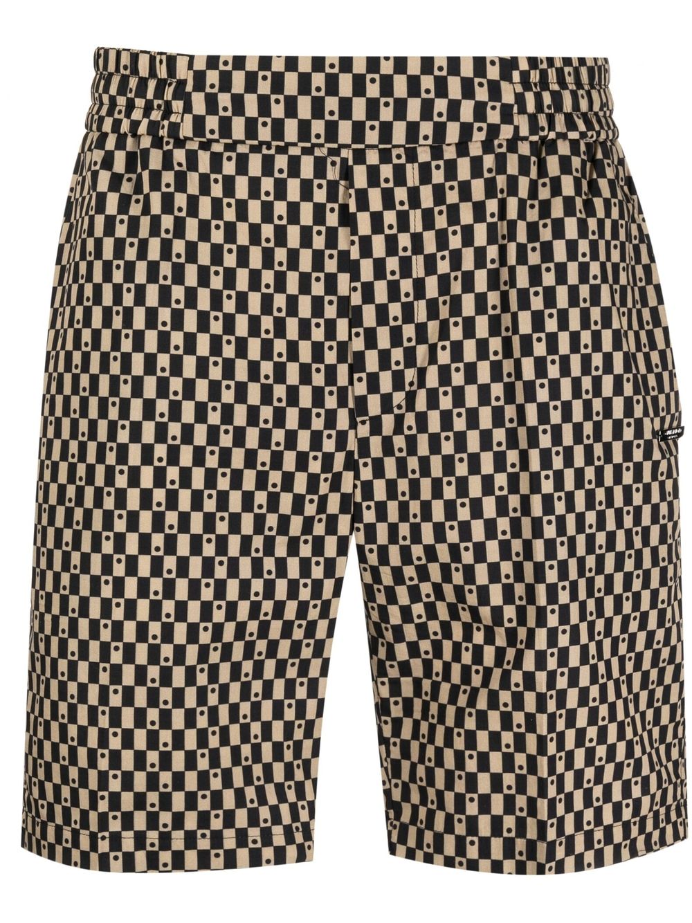 costume national contemporary logo标牌格纹波点短裤 - 中性色