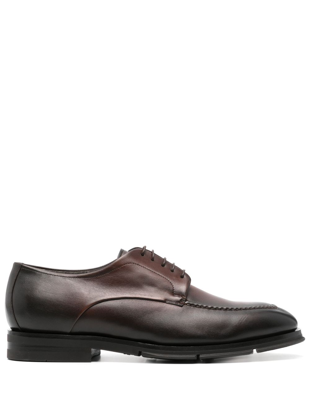 Santoni 渐色效果德比鞋 - 褐色