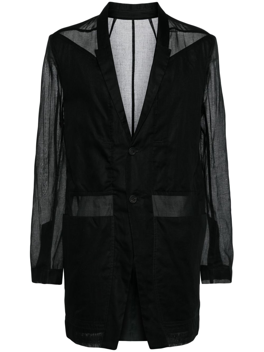 Rick Owens Lido 单排扣棉西装夹克 - 黑色