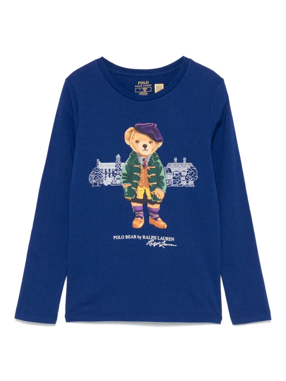 POLO RALPH LAUREN KIDS Polo Bear 图案T恤 - 蓝色