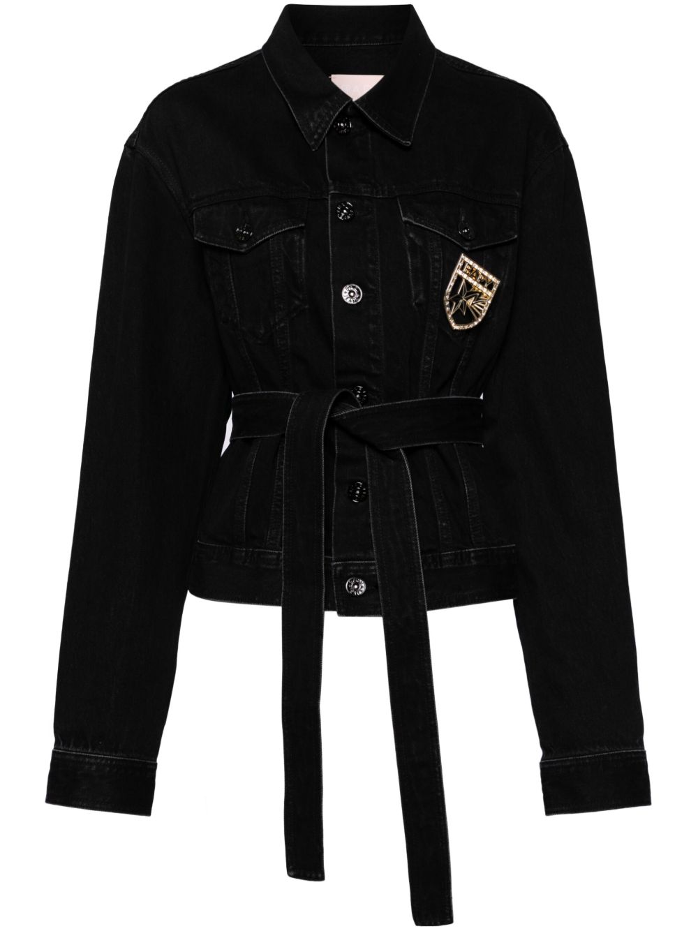 BAPY BY *A BATHING APE® logo别针牛仔夹克 - 黑色