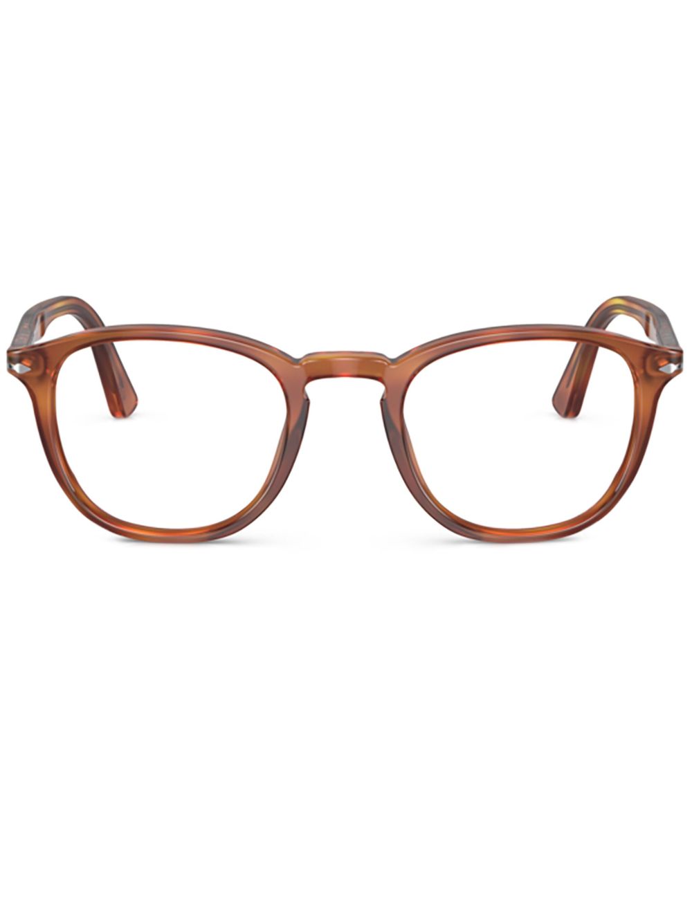 Persol 圆框眼镜 - 褐色