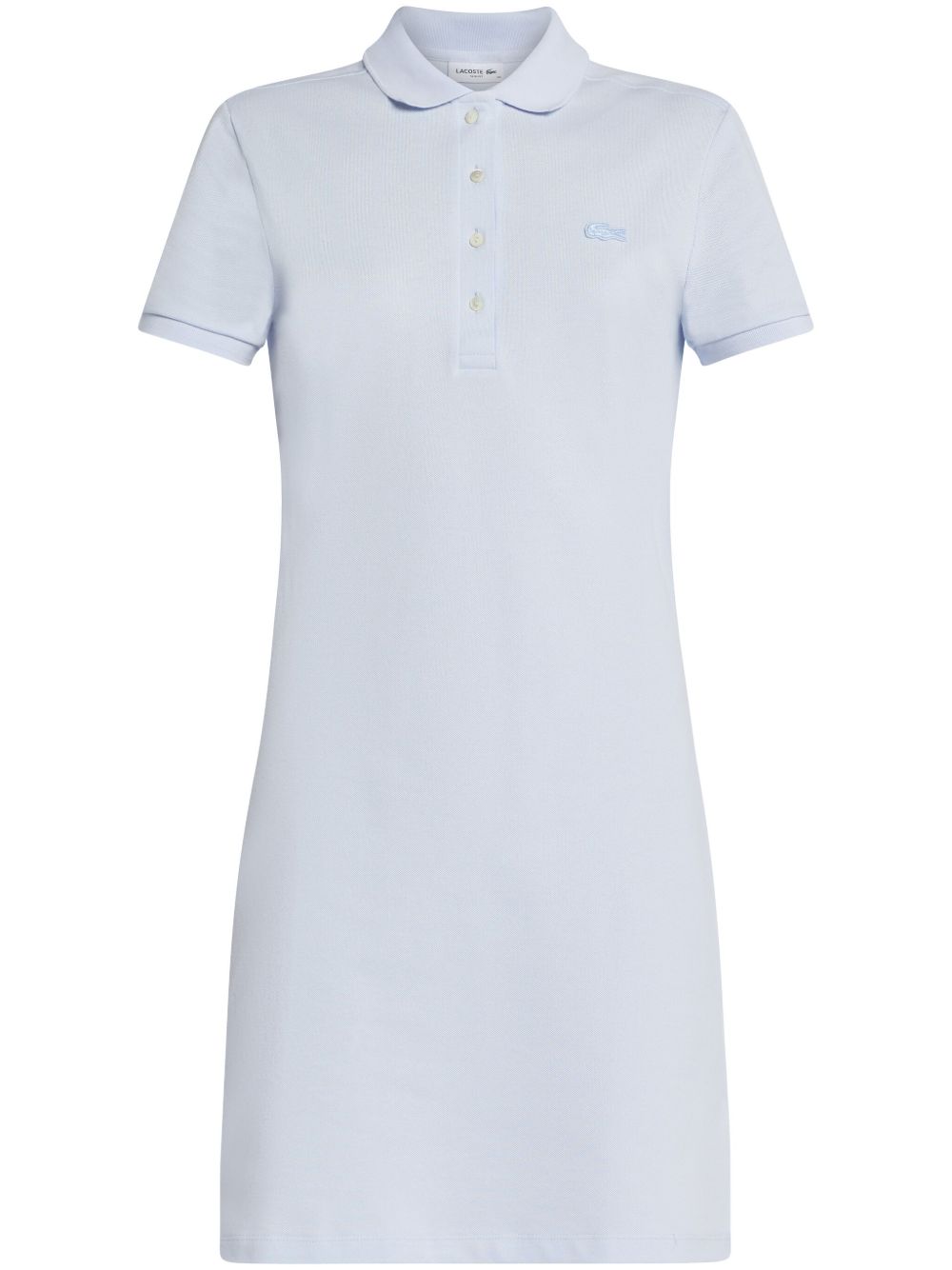 Lacoste logo贴花棉polo领连衣裙 - 蓝色
