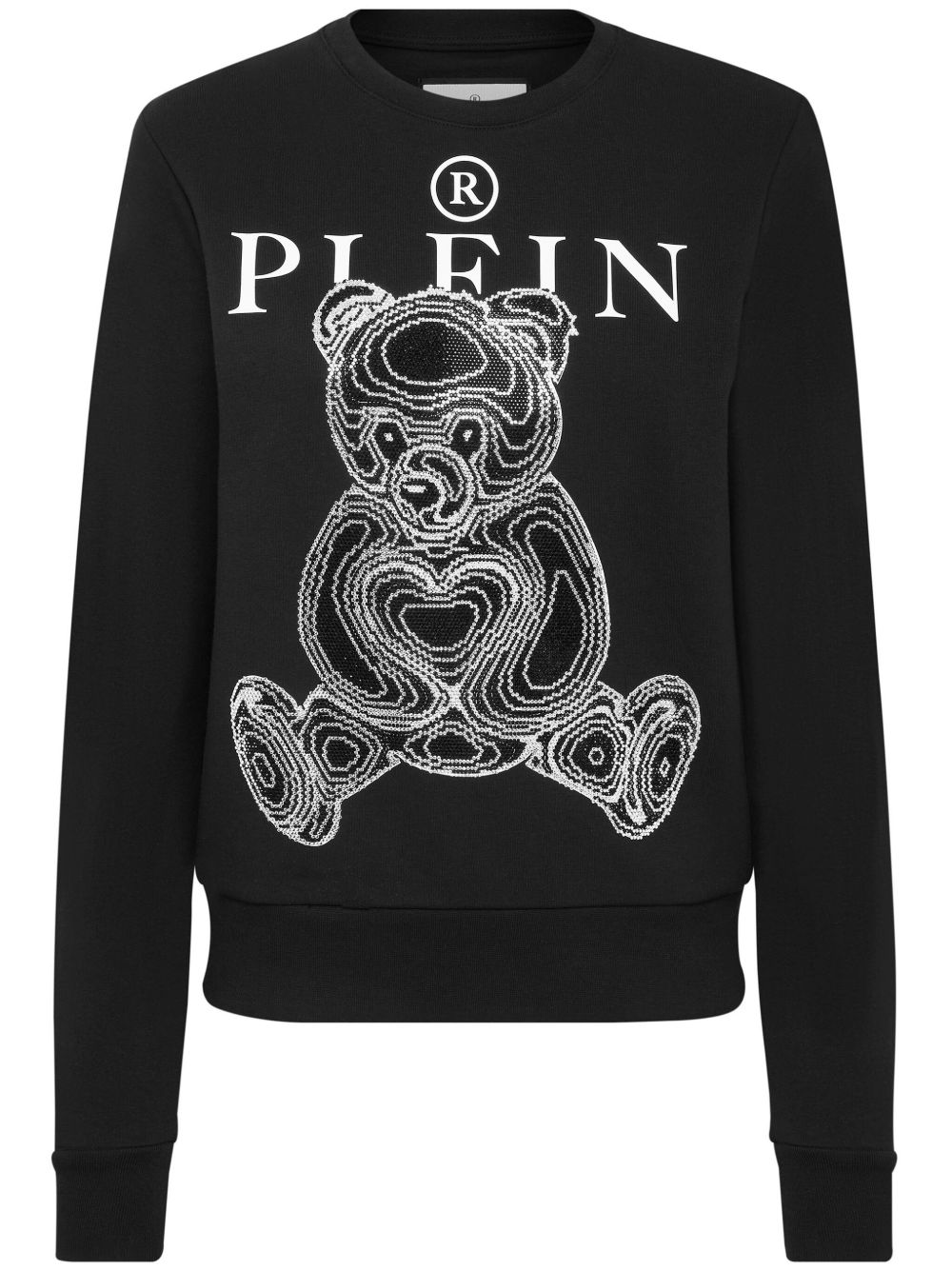 Philipp Plein logo印花棉卫衣 - 黑色