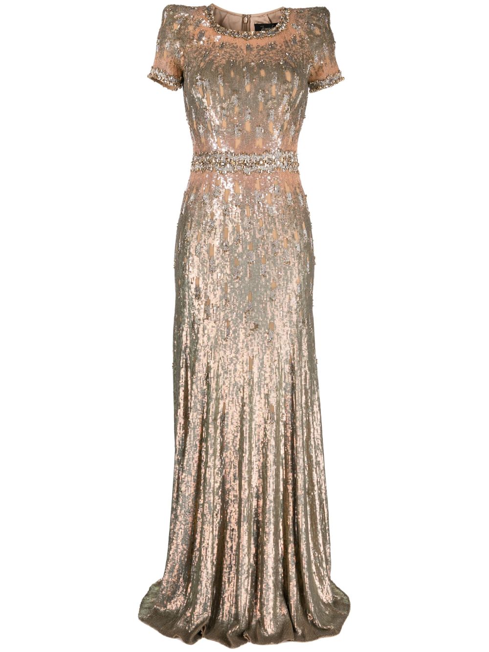 Jenny Packham Greta 亮片缀饰礼服 - 褐色