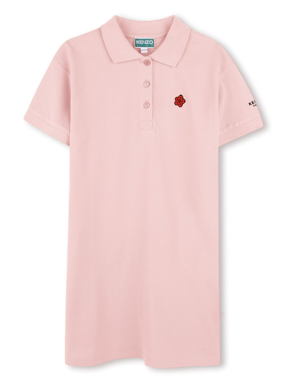 Kenzo Kids logo刺绣连衣裙 - 粉色