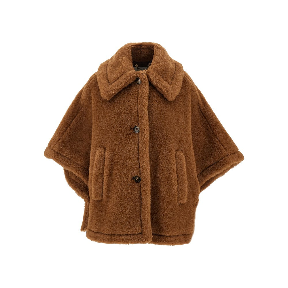 MAX MARA Alpaca and cashmere fur cape Woman M-L