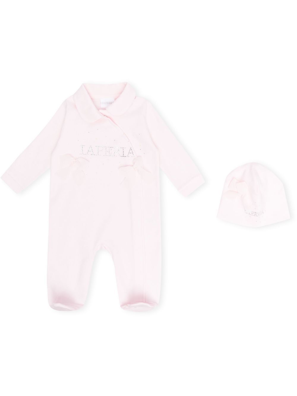 La Perla Kids logo缀饰连体衣套装 - 粉色