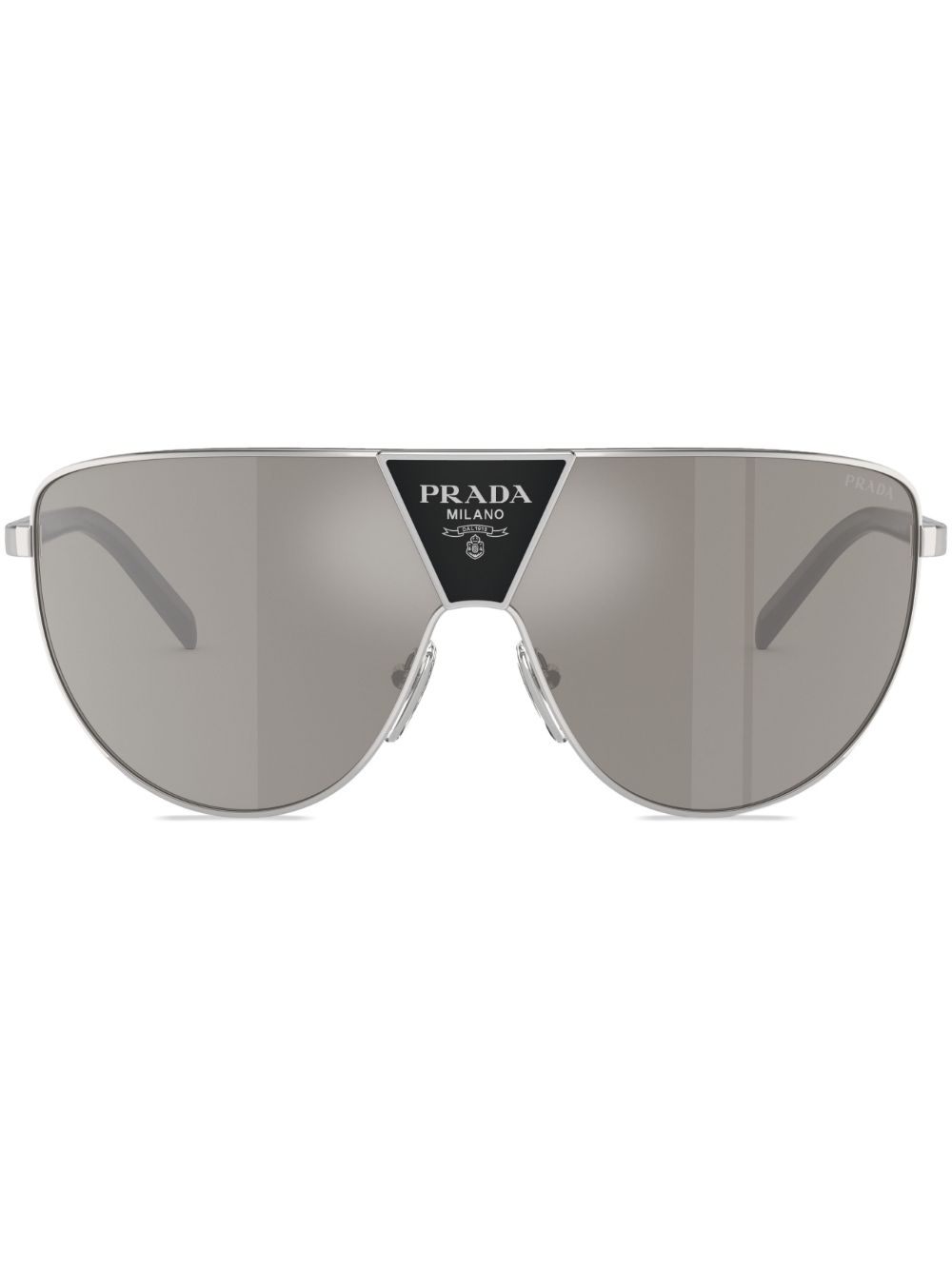 Prada Eyewear 超大框太阳眼镜 - 银色
