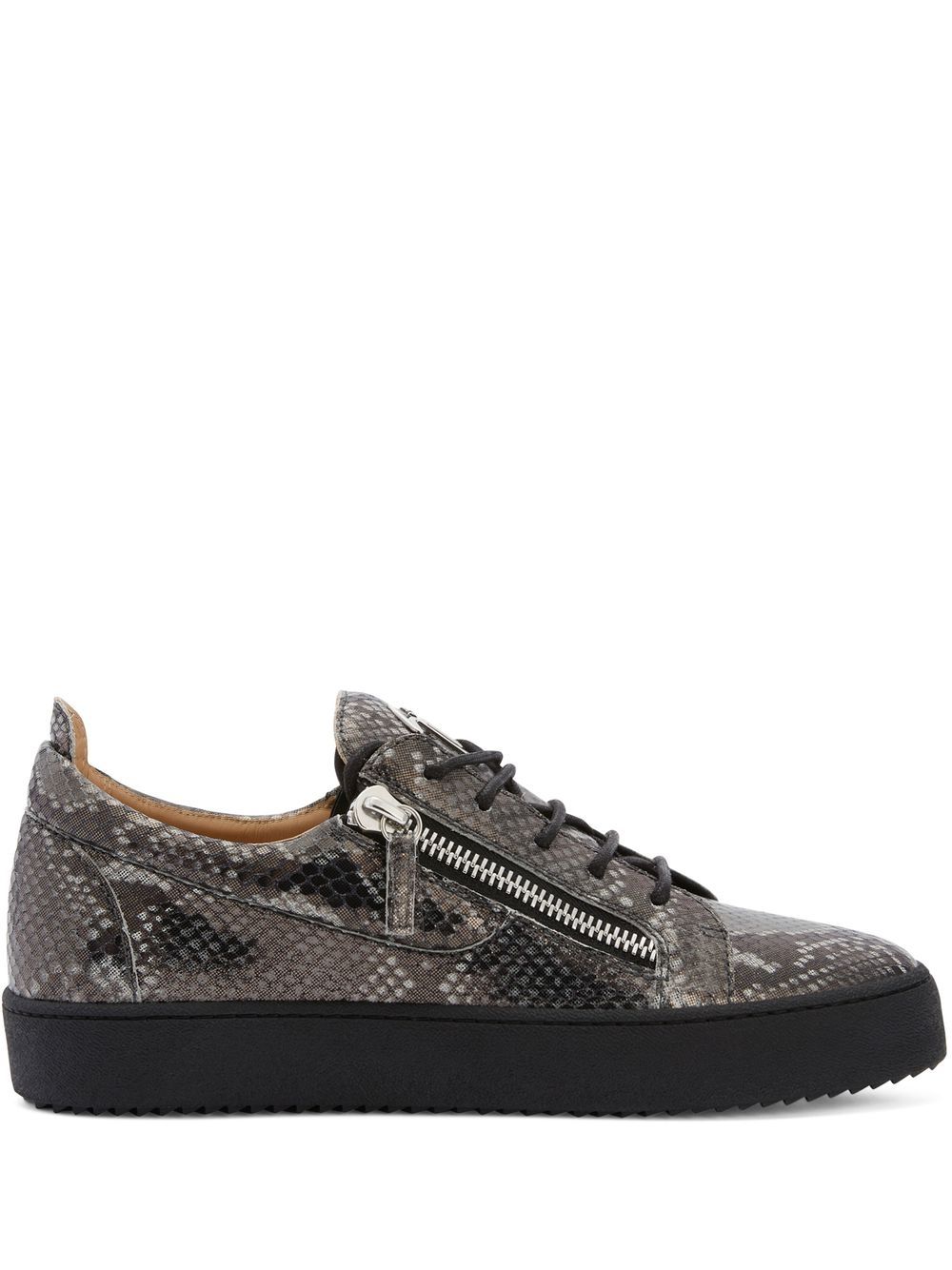 Giuseppe Zanotti Frankie 动物纹运动鞋 - 黑色