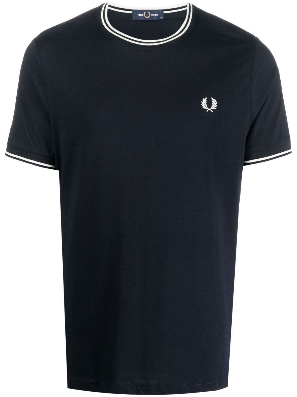 Fred Perry logo刺绣短袖T恤 - 蓝色