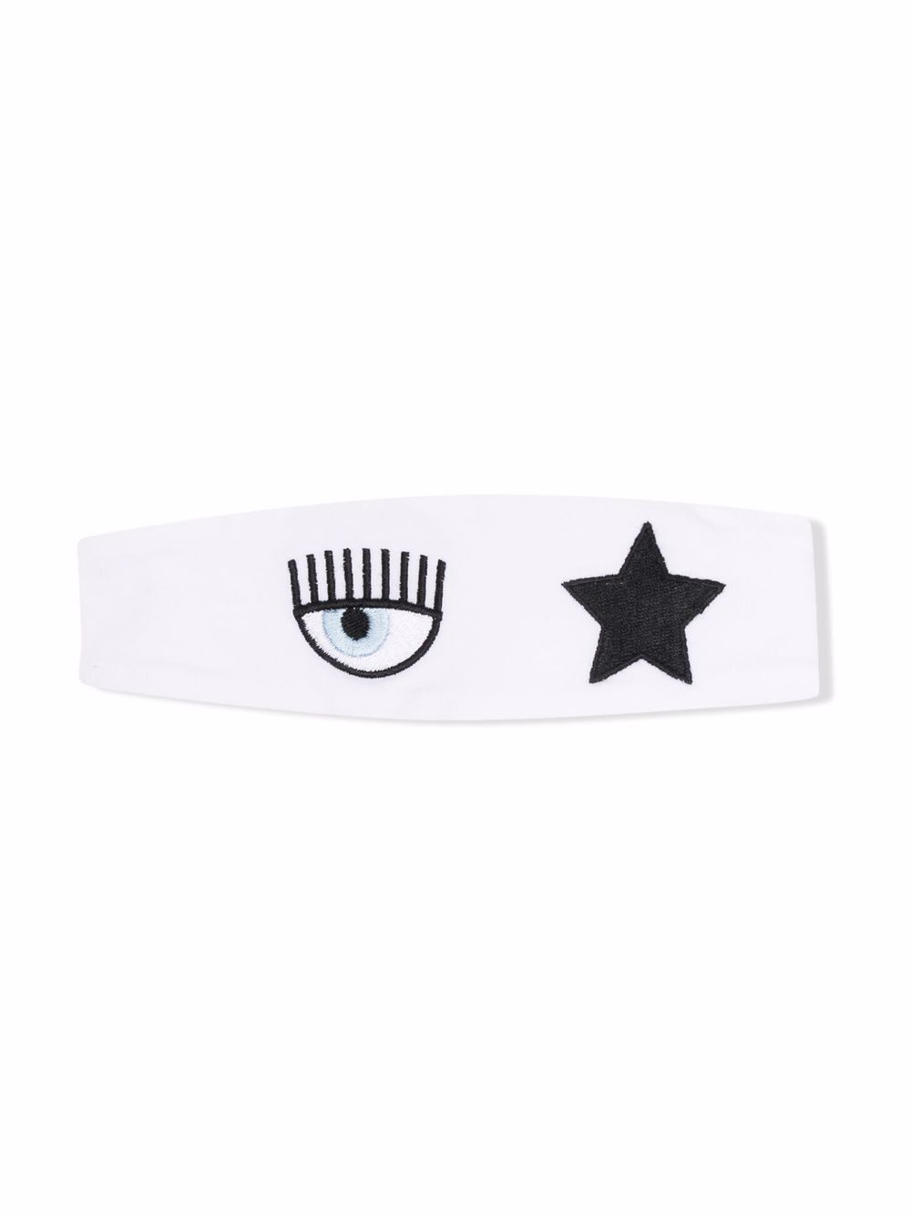 Chiara Ferragni Kids Eyestar 刺绣发带 - 白色