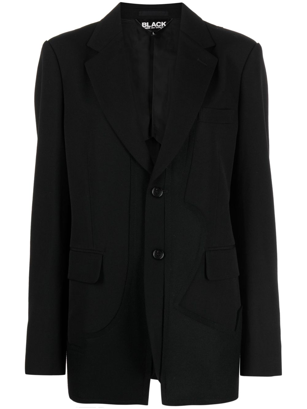 Black Comme Des Garçons single-breasted wool blazer - 黑色