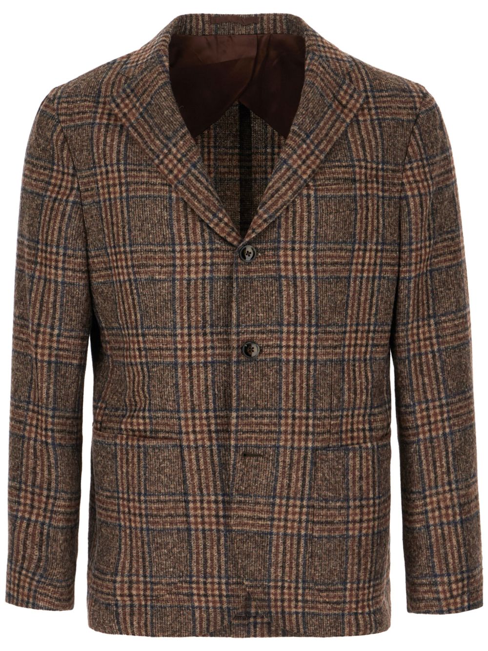Barba checked blazer - 褐色