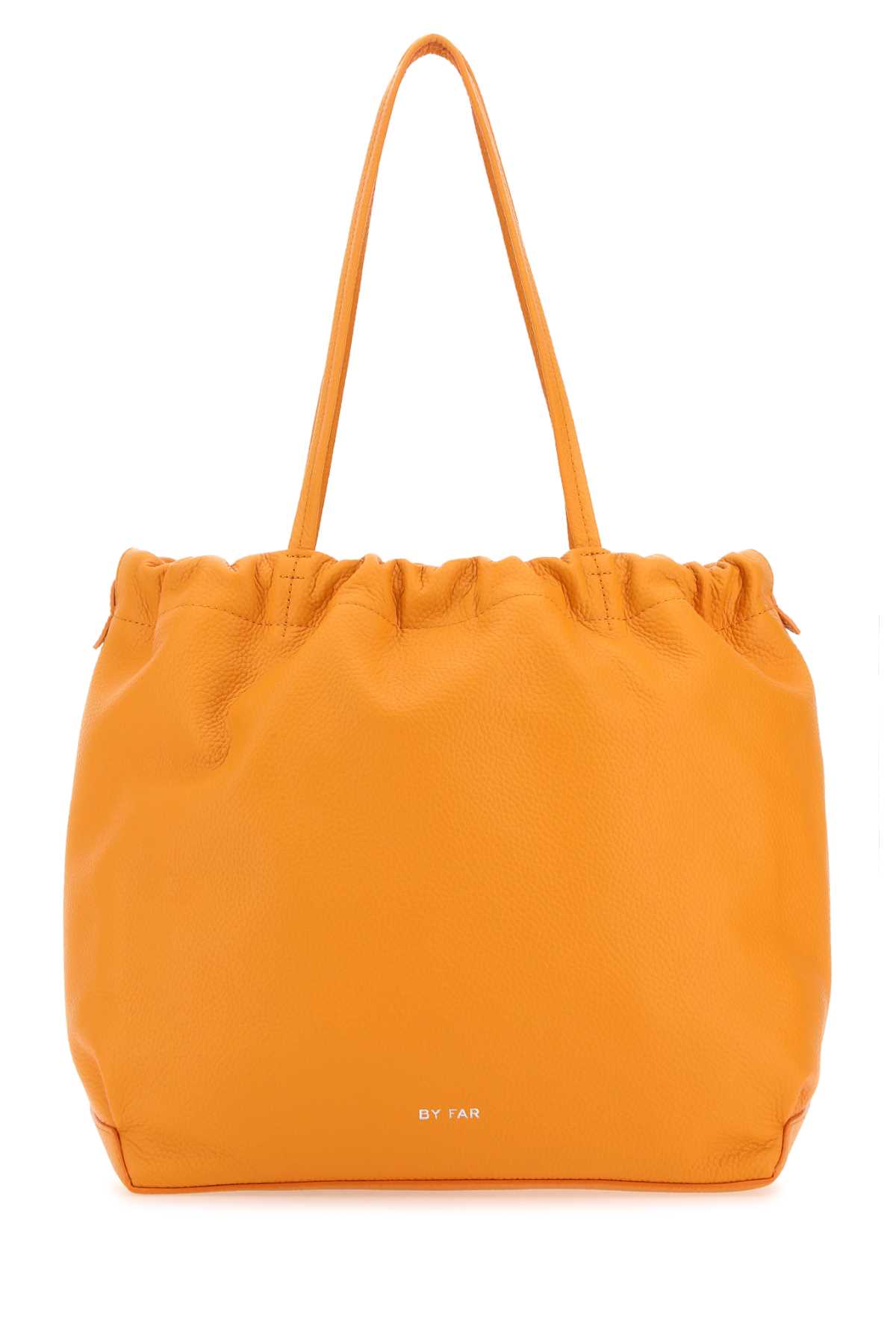 BY FAR Orange Nappa Leather Oslo Shopping Bag