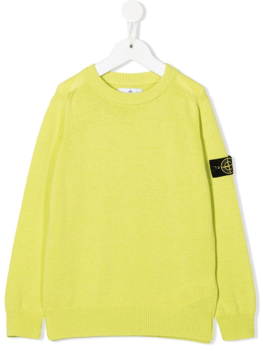 Stone Island Junior 标贴圆领卫衣 - 绿色