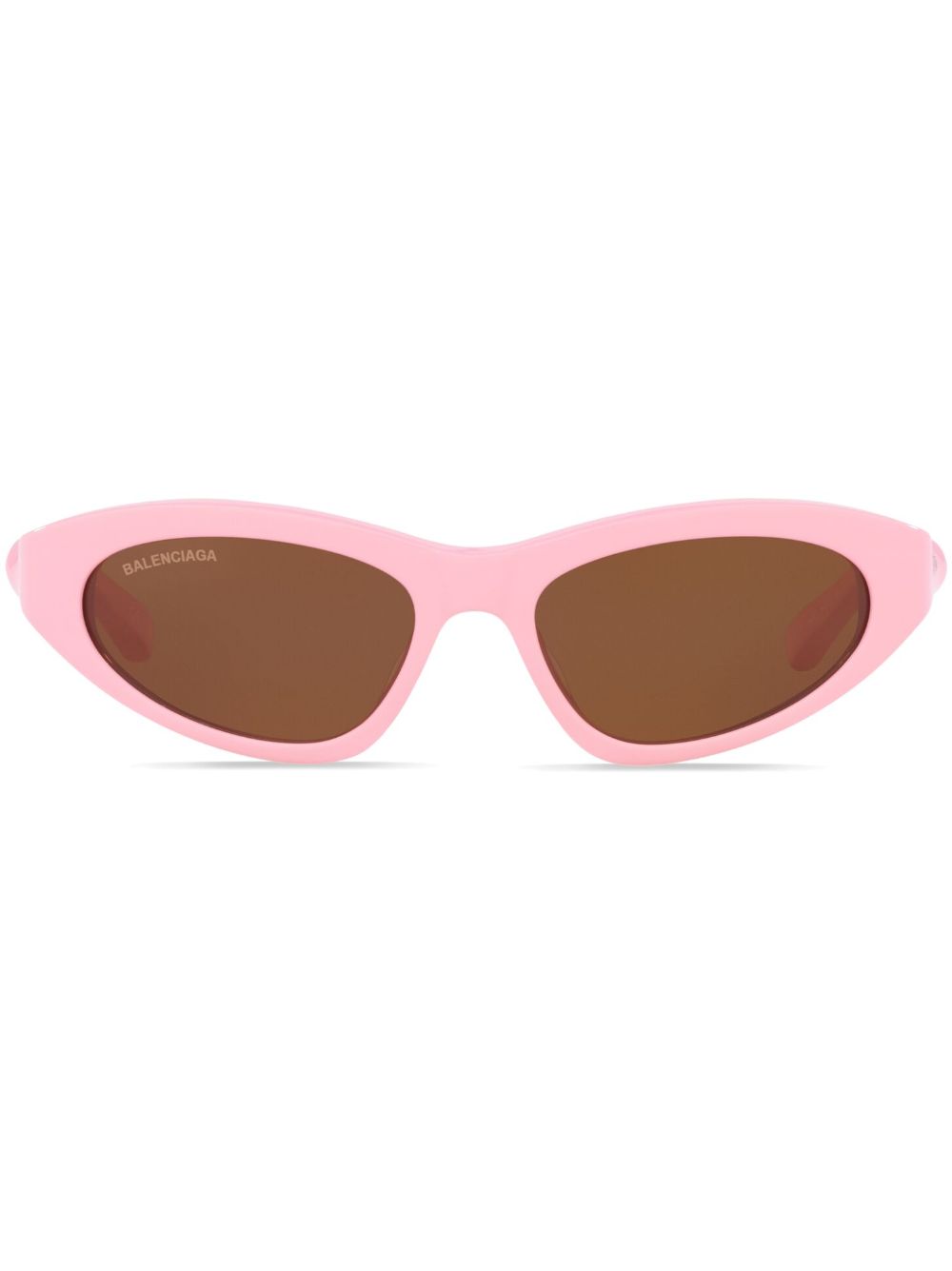 Balenciaga Eyewear 旋褶细节镜腿猫眼框太阳眼镜 - 粉色